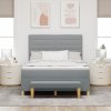 Postel s boxspringem s matrací a lavicí světle šedá 140x190 cm Tkanina 3344219