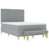 Postel s boxspringem s matrací a lavicí světle šedá 140x190 cm Tkanina 3344219