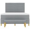 Postel s boxspringem s matrací a lavicí světle šedá 140x190 cm Tkanina 3344219