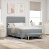 Postel s boxspringem s matrací a lavicí světle šedá 140x190 cm Tkanina 3344219