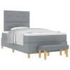 Box Spring Bed s matrací a bench světle šedá 120x190 cm tkanina 3344282