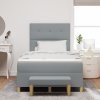 Box Spring Bed s matrací a bench světle šedá 120x190 cm tkanina 3344282