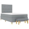 Box Spring Bed s matrací a bench světle šedá 120x190 cm tkanina 3344282