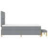 Box Spring Bed s matrací a bench světle šedá 120x190 cm tkanina 3344282