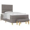 Postel s box springem s matrací a lavicí Taupe 120x190 cm Tkanina 3344286