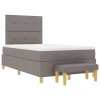 Postel s box springem s matrací a lavicí Taupe 120x190 cm Tkanina 3344286