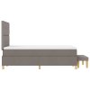 Postel s box springem s matrací a lavicí Taupe 120x190 cm Tkanina 3344286