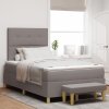 Postel s box springem s matrací a lavicí Taupe 120x190 cm Tkanina 3344286