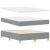 BoxSpring postel s matrací a lavicí světle šedá 140x190 cm látka 3344296