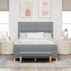 BoxSpring postel s matrací a lavicí světle šedá 140x190 cm látka 3344296