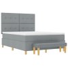BoxSpring postel s matrací a lavicí světle šedá 140x190 cm látka 3344296