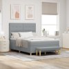 BoxSpring postel s matrací a lavicí světle šedá 140x190 cm látka 3344296