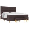 Boxspring postel s matrací a lavicí tmavě hnědá 180x200 cm textil 3344320