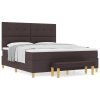 Boxspring postel s matrací a lavicí tmavě hnědá 180x200 cm textil 3344320