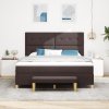 Boxspring postel s matrací a lavicí tmavě hnědá 180x200 cm textil 3344320