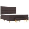 Boxspring postel s matrací a lavicí tmavě hnědá 180x200 cm textil 3344320
