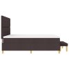 Boxspring postel s matrací a lavicí tmavě hnědá 180x200 cm textil 3344320