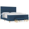 Box Spring Bed s matrací a lavicí Modrá 180x200 cm Textilie 3344323