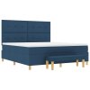 Box Spring Bed s matrací a lavicí Modrá 180x200 cm Textilie 3344323