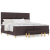Boxspring postel s matrací a lavicí Tmavě hnědá 200x200 cm Látka 3344327