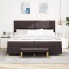 Boxspring postel s matrací a lavicí Tmavě hnědá 200x200 cm Látka 3344327