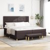 Boxspring postel s matrací a lavicí Tmavě hnědá 200x200 cm Látka 3344327