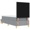 Postel s boxspringem s matrací a lavicí světle šedá 80x200 cm látka 3344331