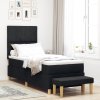 Postel s boxspringem s matrací a lavicí černá 80x200 cm tkanina 3344333