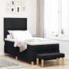 Postel box spring s matrací a lavičkou černá 90x190 cm textilie 3344340