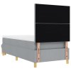 Postel s box springem s matrací a lavičkou Světle šedá 90x200 cm Látka 3344345
