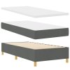 Postel s boxspringem s matrací a lavicí Tmavě šedá 90x200 cm Textilie 3344346