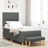Postel s boxspringem s matrací a lavicí Tmavě šedá 90x200 cm Textilie 3344346