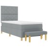 Postel s boxspringem s matrací a lavicí sv. šedá 100 x 200 cm tkanina 3344352