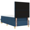 Postel s boxspringem s matrací a lavicí modrá 100x200 cm Tkanina 3344358