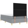 Postel s box springem s matrací a lavicí světle šedá 120x190 cm tkanina 3344359