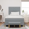Postel s box springem s matrací a lavicí světle šedá 120x190 cm tkanina 3344359