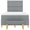 Postel s box springem s matrací a lavicí světle šedá 120x190 cm tkanina 3344359