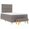 boxspring postel s matrací a lavičkou taupe 120x190 cm textilie 3344363