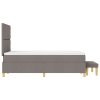 boxspring postel s matrací a lavičkou taupe 120x190 cm textilie 3344363