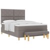 Boxspring postel s matrací a lavicí Taupe 140x190 cm Látka 3344377