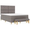 Boxspring postel s matrací a lavicí Taupe 140x190 cm Látka 3344377