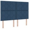 Postel s boxspringem s matrací a lavicí modrá 140x200 cm tkanina 3344386