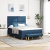 Postel s boxspringem s matrací a lavicí modrá 140x200 cm tkanina 3344386