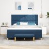 Boxspring postel s matrací a lavičkou modrá 180x200 cm tkanina 3344400
