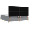 postel s box springem s matrací a lavicí světle šedá 200x200 cm tkanina 3344401