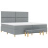 postel s box springem s matrací a lavicí světle šedá 200x200 cm tkanina 3344401