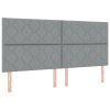 postel s box springem s matrací a lavicí světle šedá 200x200 cm tkanina 3344401