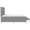 postel s box springem s matrací a lavicí světle šedá 200x200 cm tkanina 3344401