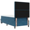 Postel s boxspringem s matrací & lavicí tmavě modrá 90x200 cm samet 3344424