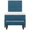 Postel s boxspringem s matrací & lavicí tmavě modrá 90x200 cm samet 3344424